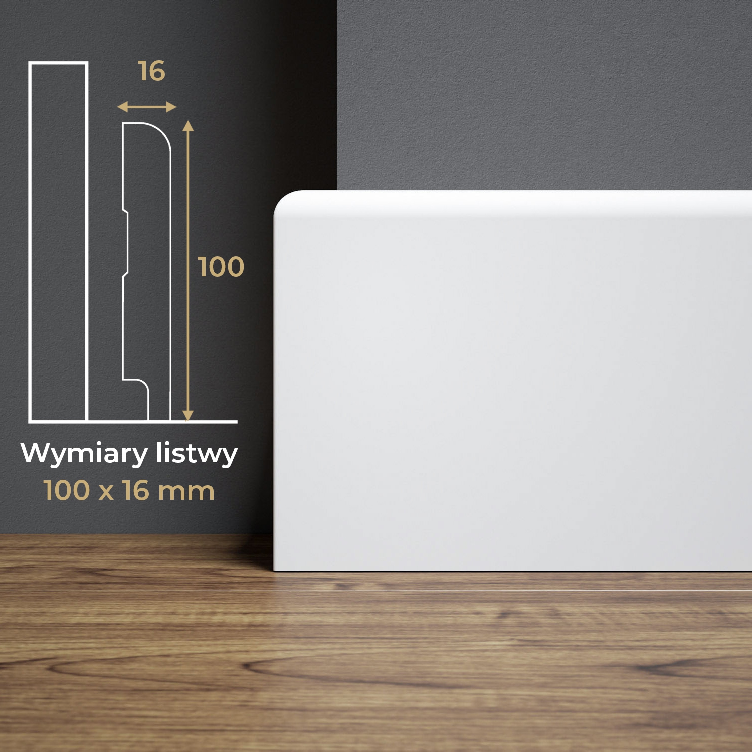 Listwa przypodłogowa MDF lakierowana biała z wodoodporną powłoką SOLO 10cm