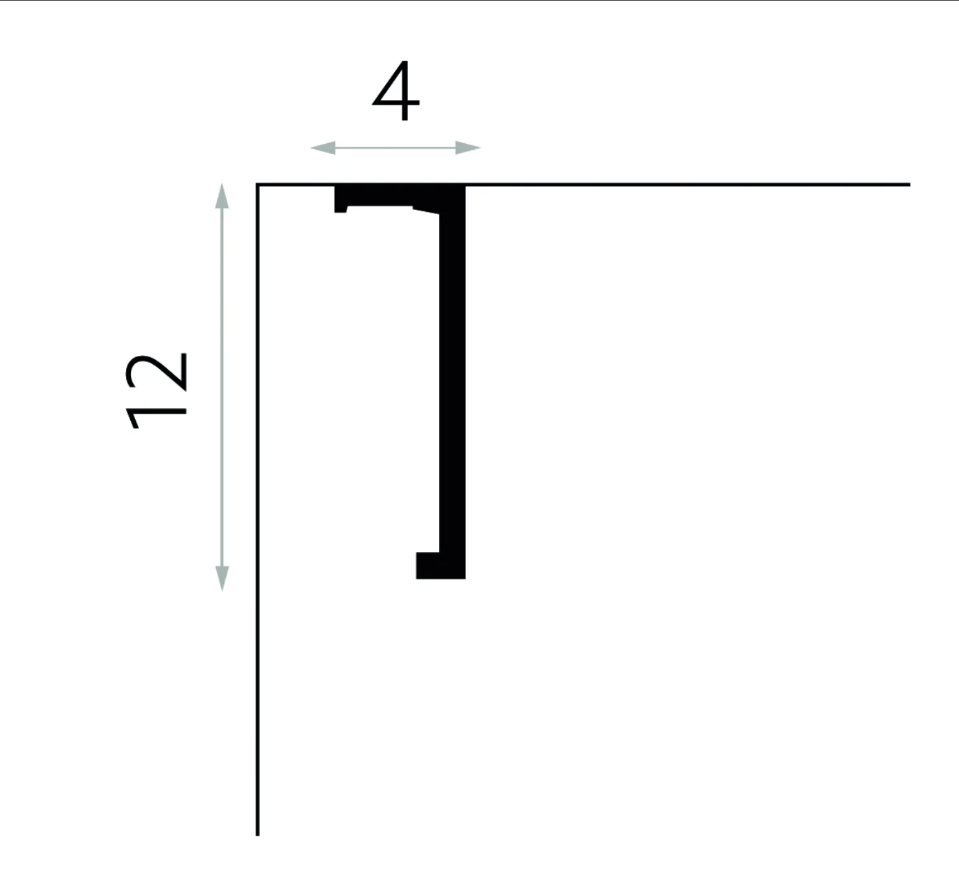 Maskownica karnisza biała QL035H wym. 300 x 4 x 12 cm, z PolyForce