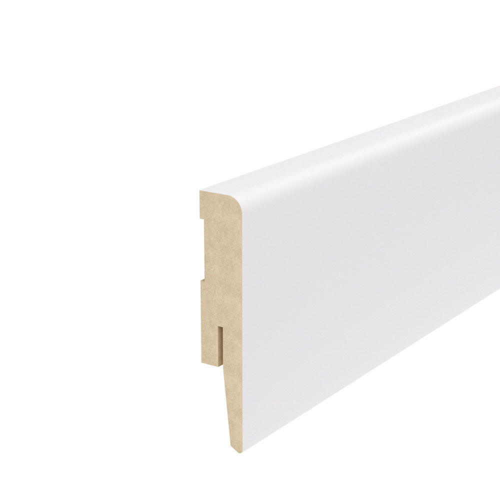 PRÓBKA 20 CM - Listwa przypodłogowa MDF TRIO R5, Biała Premium, 8cm