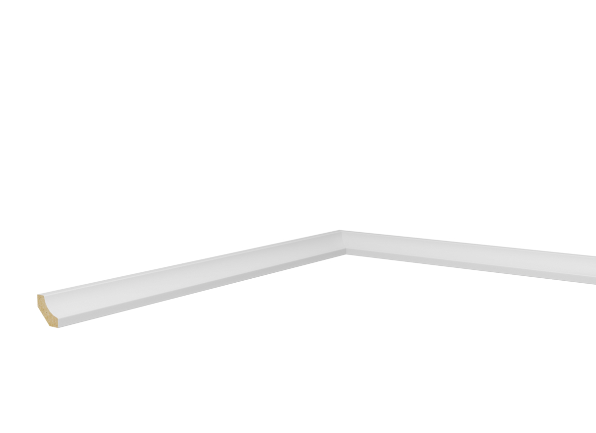 PRÓBKA 20 CM - Ćwierćwałek wklęsły biały MDF Premium, 16x16 mm, Pedross