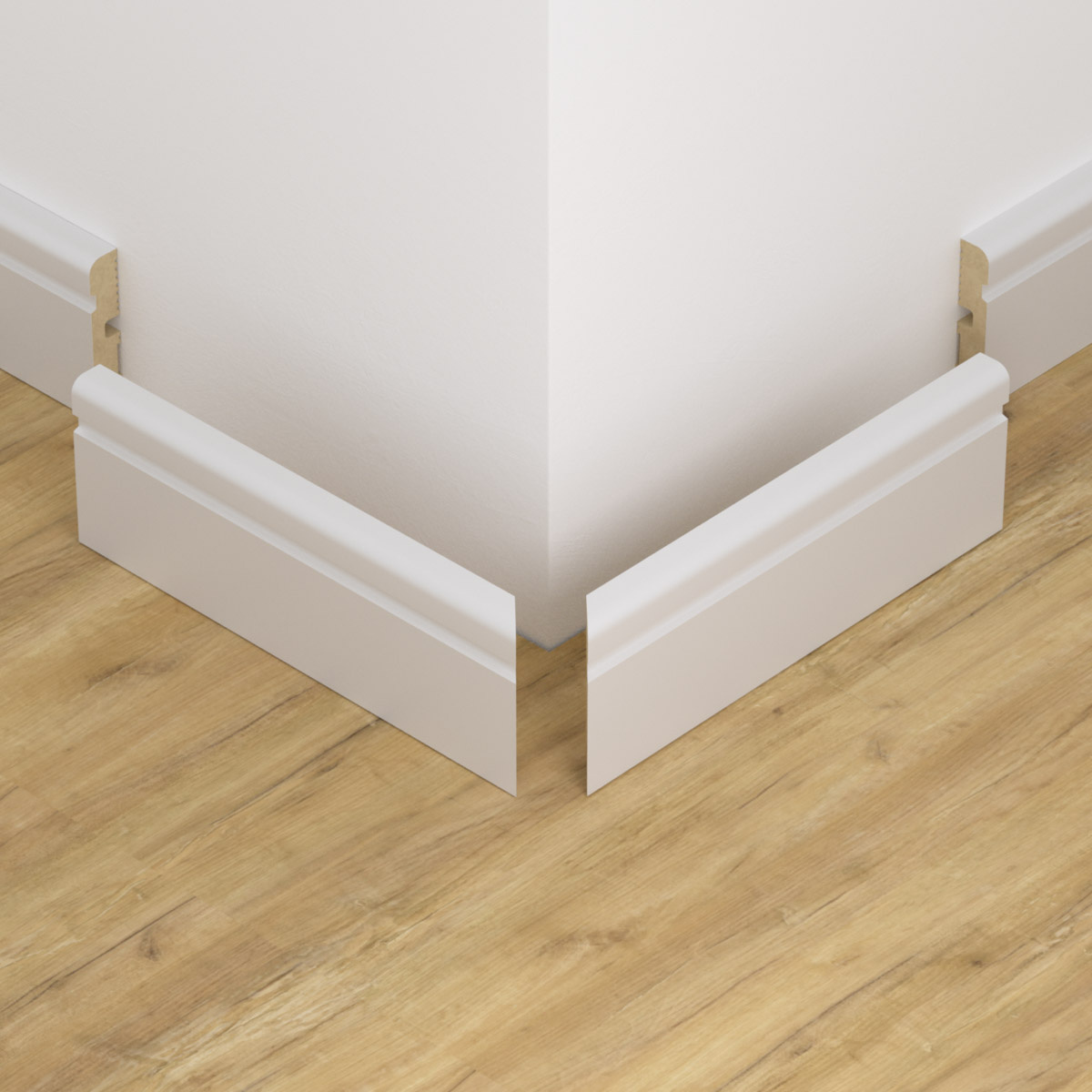 Narożnik zewnętrzny do listwy przypodłogowej lakierowany biały FOGE - LB2 8cm