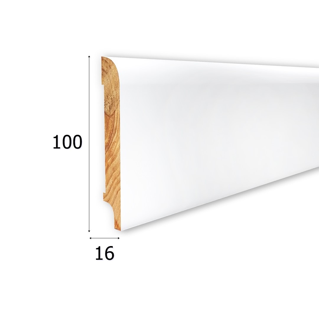 Listwa przypodłogowa drewniana lakierowana OPAL 100 (240 cm x 10 cm x 1,6 cm) iglaste