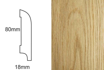Listwa przypodłogowa fornirowana lakierowana CP80 R25 (240 cm x 8 cm x 1,8 cm) dąb