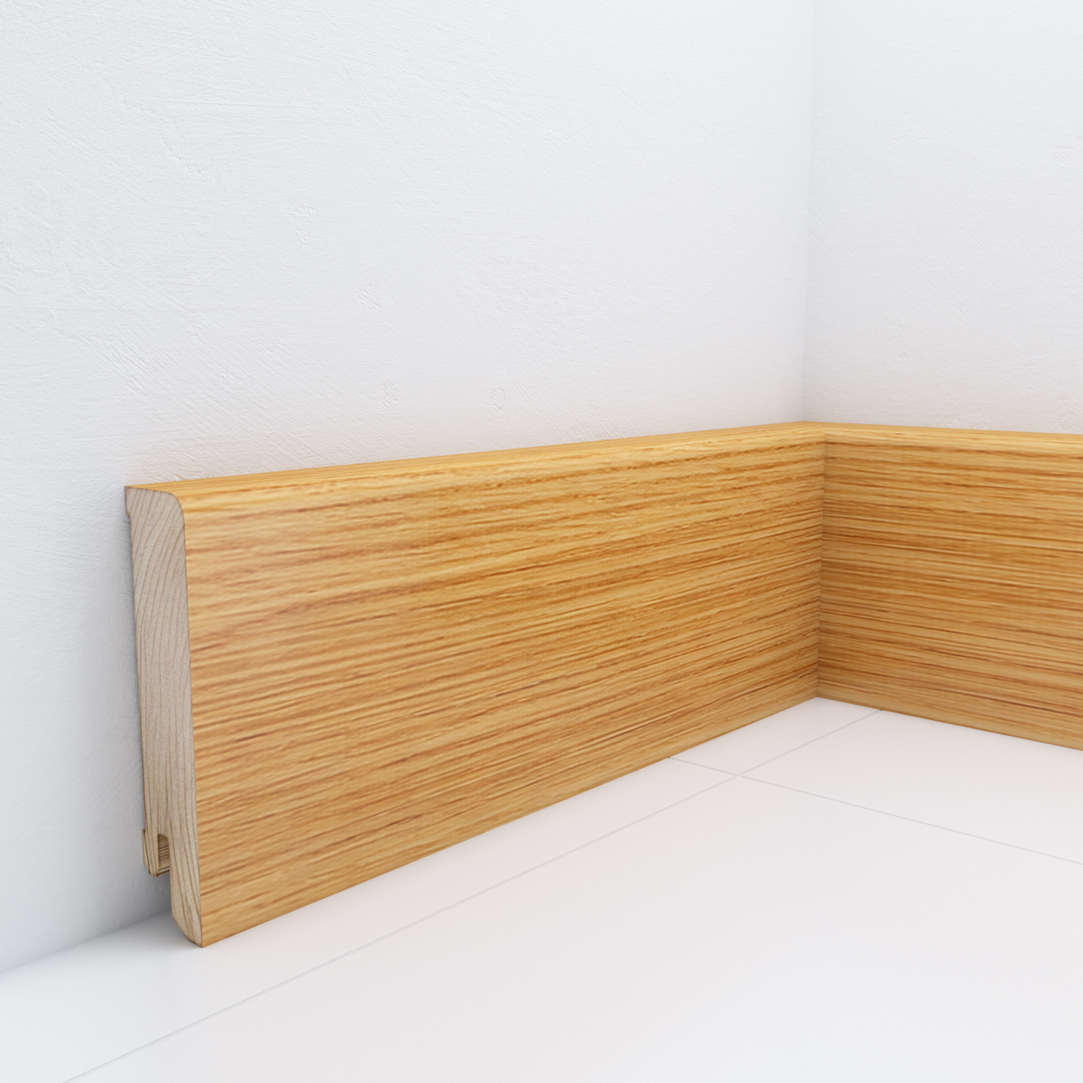 Listwa przypodłogowa drewniana 80x18 mm - dąb europejski lakierowany