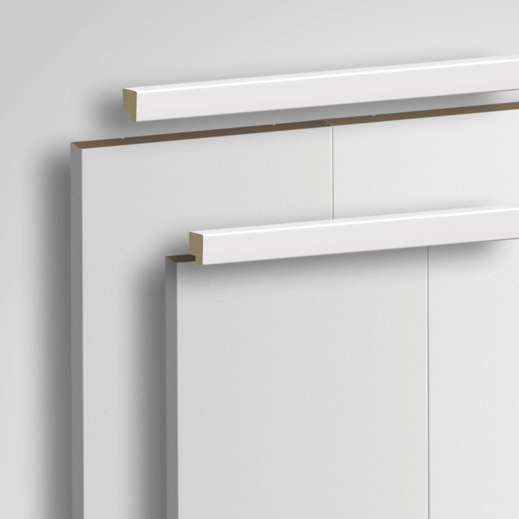 PRÓBKA 20 CM - Listwa wieńcząca do boazerii ściennej MDF - PLANO - Biała Premium