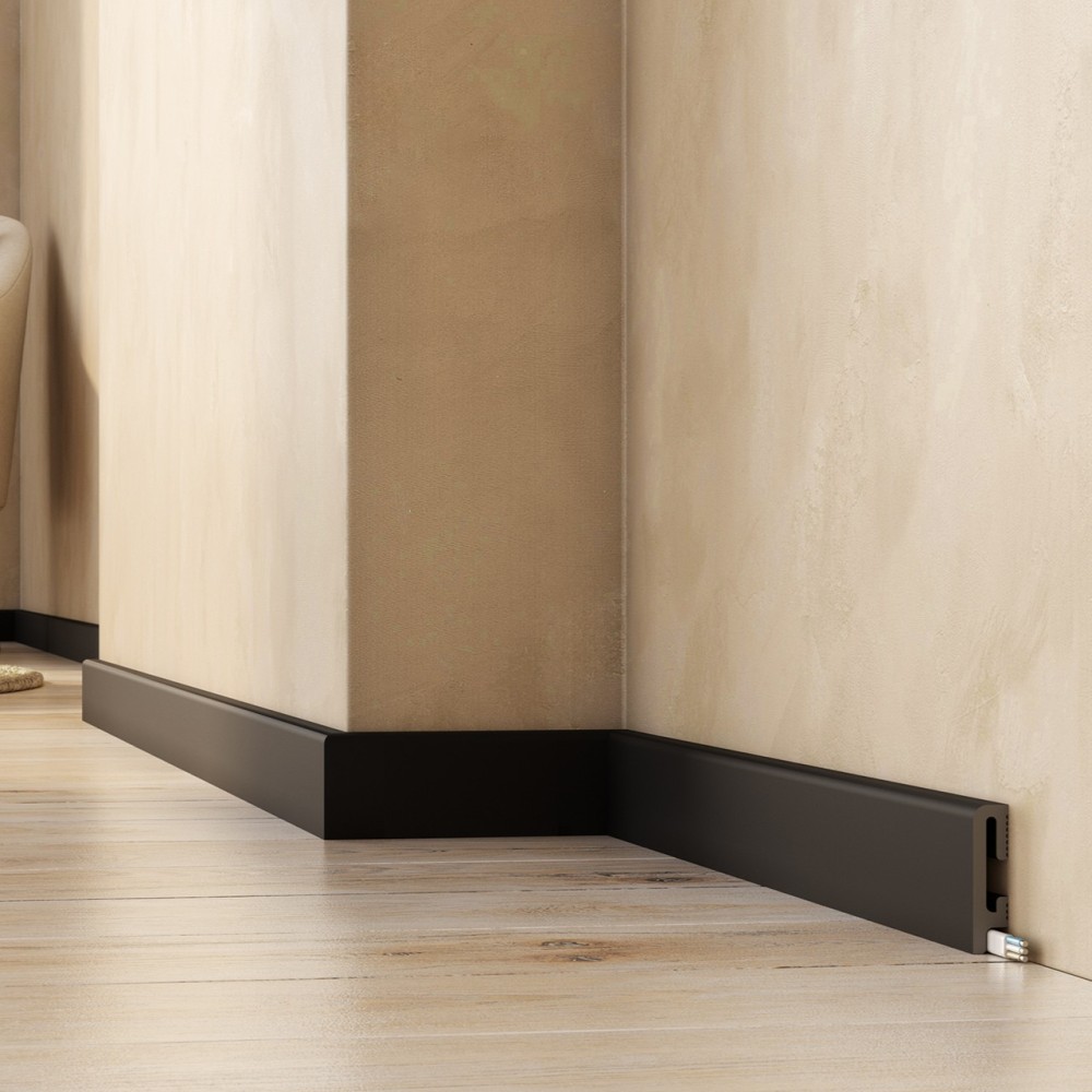 PRÓBKA 20 cm - Listwa przypodłogowa Premium Floor Durofit PF060B czarna 6 cm