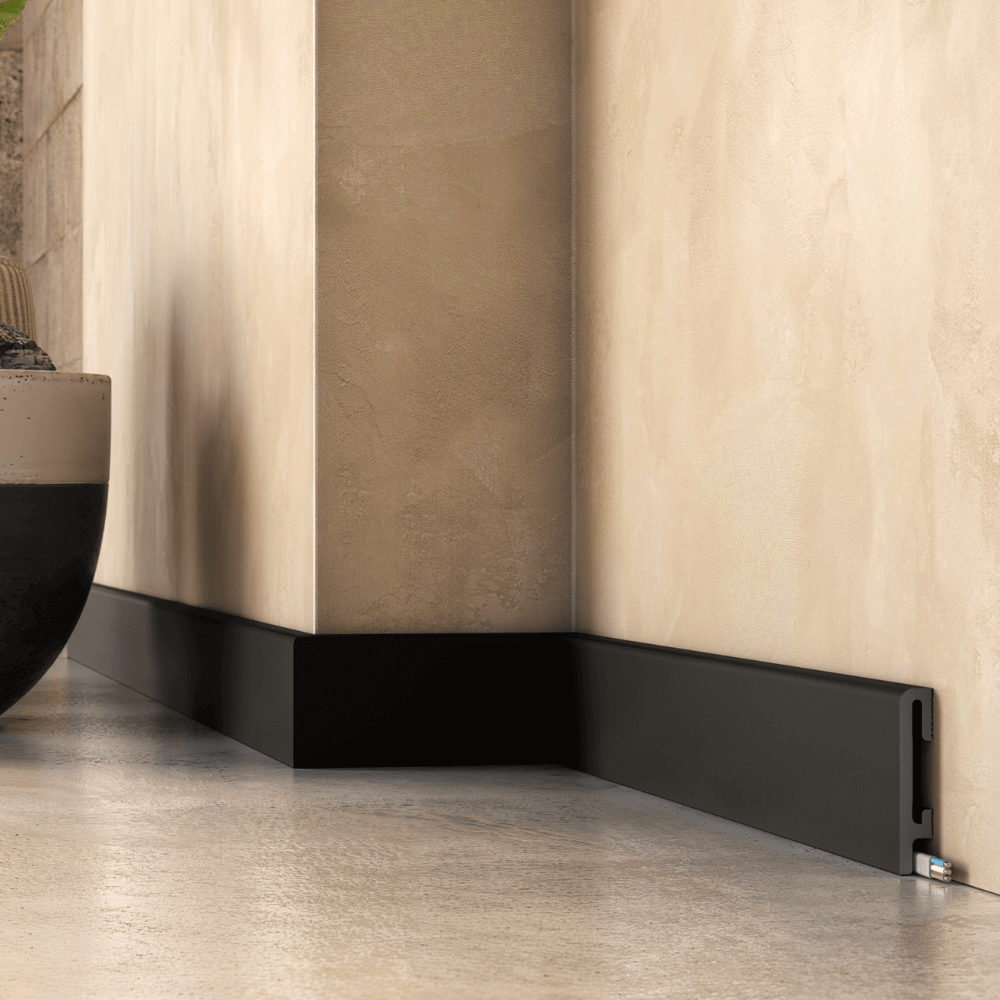 Listwa przypodłogowa Premium Floor Durofit PF080B czarna 8 cm