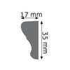 3.3 x 1.5 cm