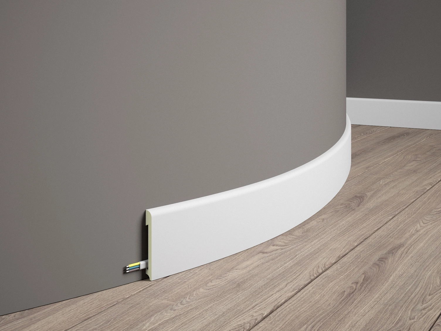 Listwa przypodłogowa elastyczna MD234F biała wym. 200 x 1.4 x 7.8 cm, z PolyForce