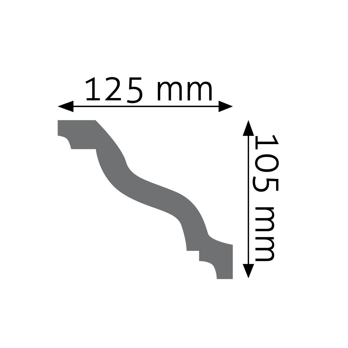 Listwa gzymsowa gładka Creativa LGG-20, wym. 10.5 x 12.5 x 240 cm