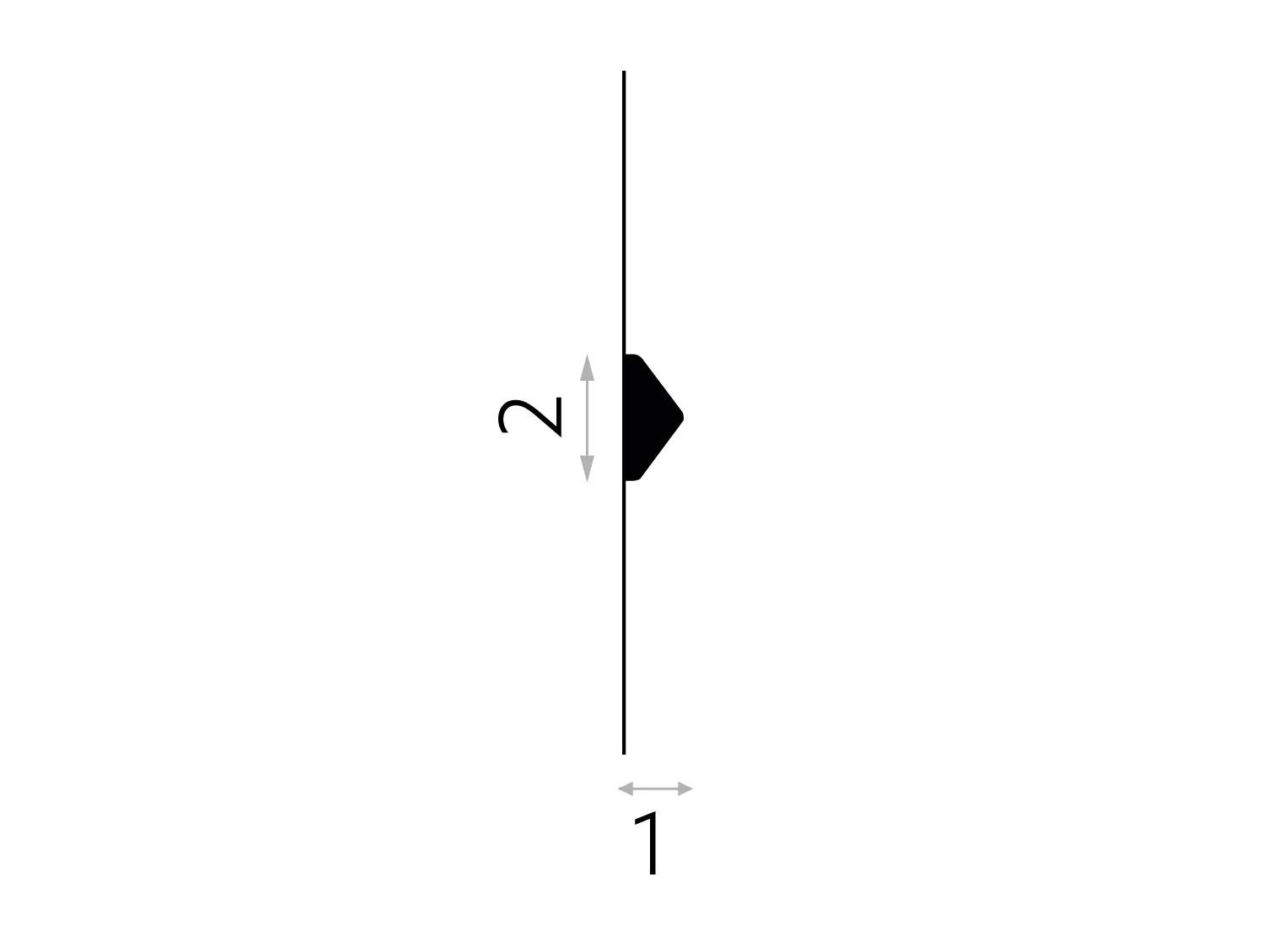 Listwa ścienna QL022 biała wym. 200 x 1 x 2 cm, z PolyForce