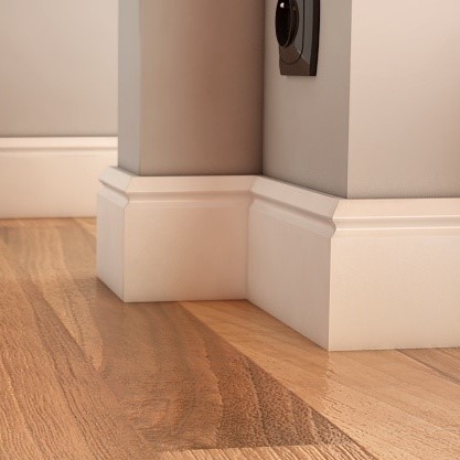 Listwa przypodłogowa MDF PLUS wilgocioodporna F2 (262 cm x 10 cm x 1,6 cm) lakier biały półmatowy RAL 9003