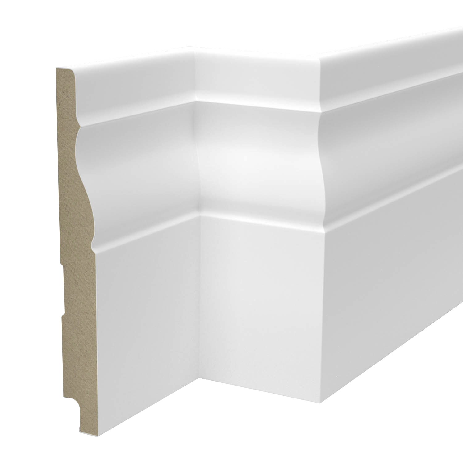 PRÓBKA 20 CM - Listwa przypodłogowa MDF lakierowana biała z wodoodporną powłoką BONITA 15cm