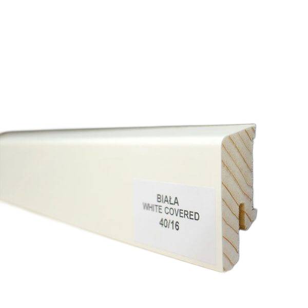 Listwa przypodłogowa 40/16 biała white covered (240 cm x 4cm x 1,6cm) 