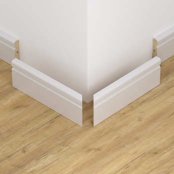 Narożnik zewnętrzny do listwy przypodłogowej lakierowany biały FOGE - LB2 8cm
