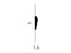 Listwa ścienna MDC255 biała wym. 200 x 1.6 x 5 cm, z ProFoam