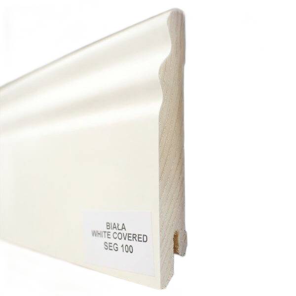 Listwa przypodłogowa SEG100 biała white covered (240 cm x 9,5cm x 1,4cm) 