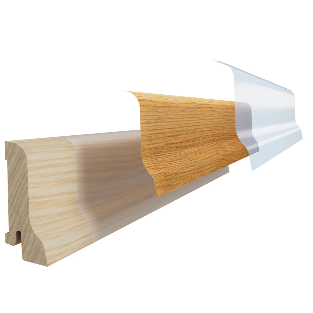 PRÓBKA 20 CM - Listwa przypodłogowa drewniana 60x21 - dąb lakierowany