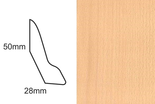 Listwa przypodłogowa fornirowana lakierowana LP60 (240 cm x 5 cm x 3 cm) buk
