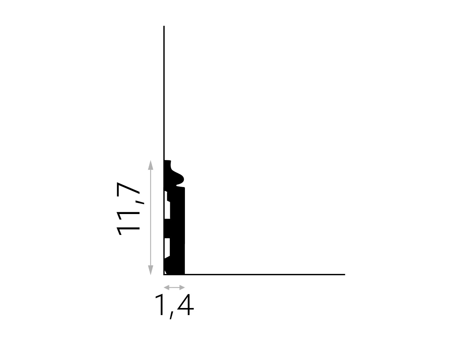 Listwa przypodłogowa biała MD358F wym. 200 x 1.4 x 11.7 cm, z Flex