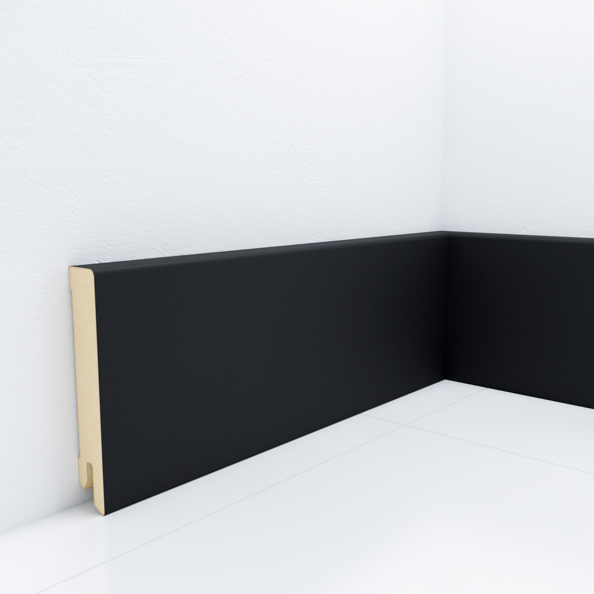 Listwa przypodłogowa MDF Czarna Premium, 80x15 mm, Pedross