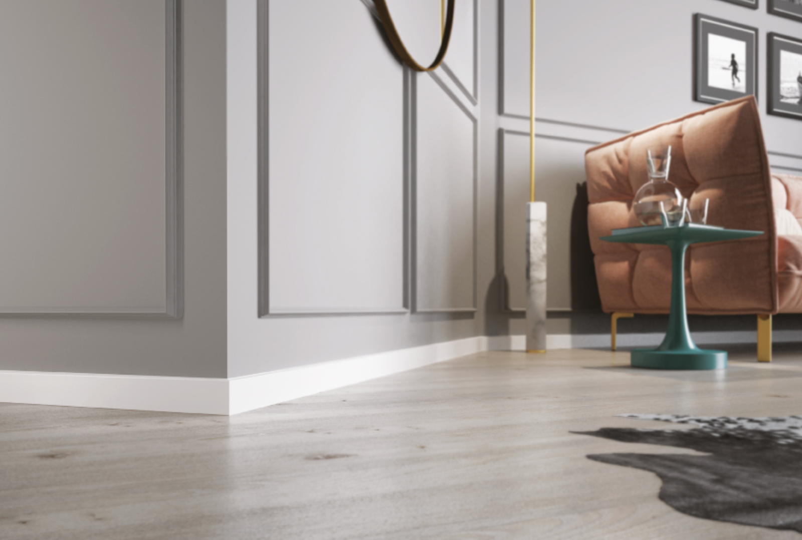 Listwa przypodłogowa PVC MASTERLINE 80 Biały RAL 9003 Mat