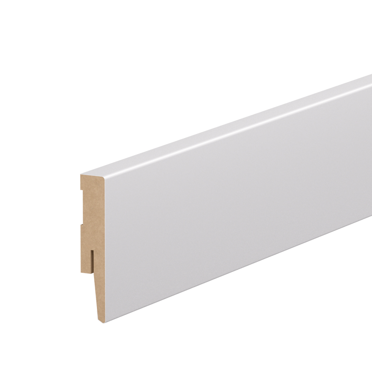 PRÓBKA 20 CM - Listwa przypodłogowa MDF - PRIMA 8cm - Biała Premium