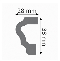 3.8 x 2.8 cm