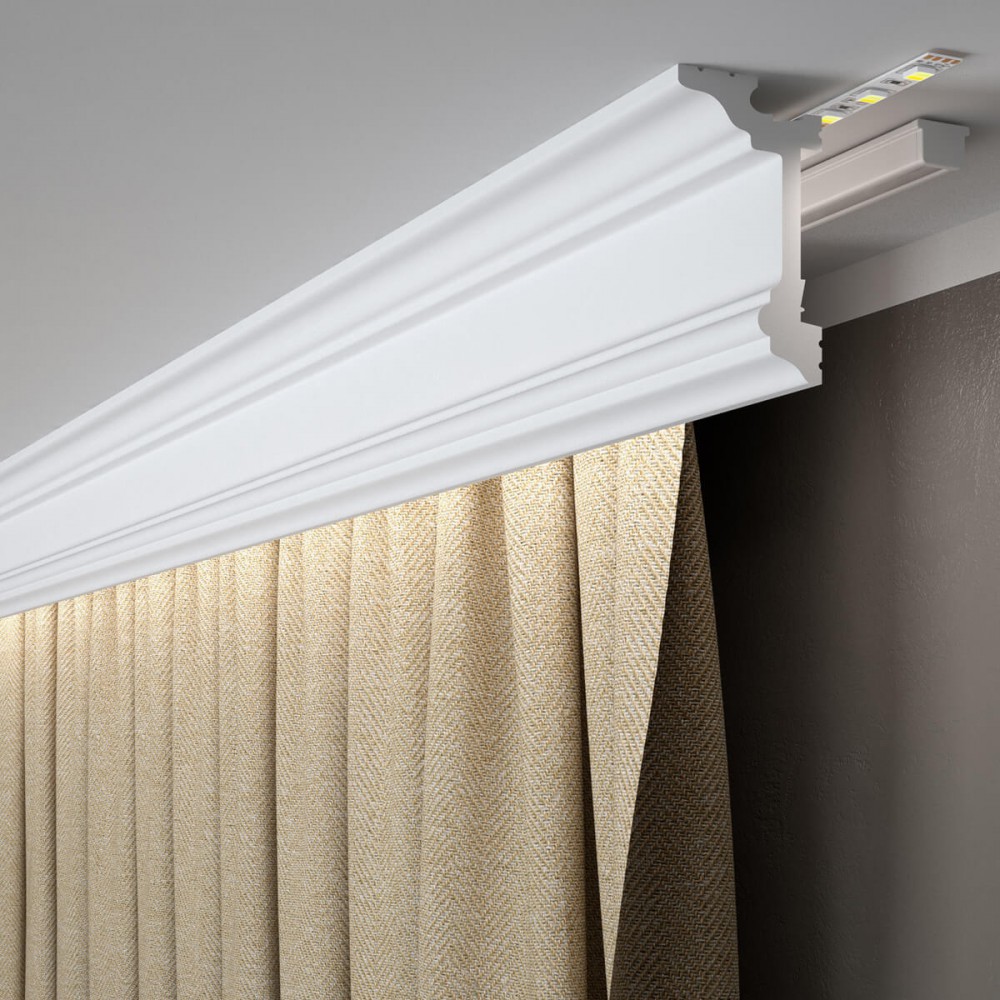 Maskownica karnisza Mardom Decor MD137 biała wym. 200 x 9.6 x 5.5 cm, z PolyForce