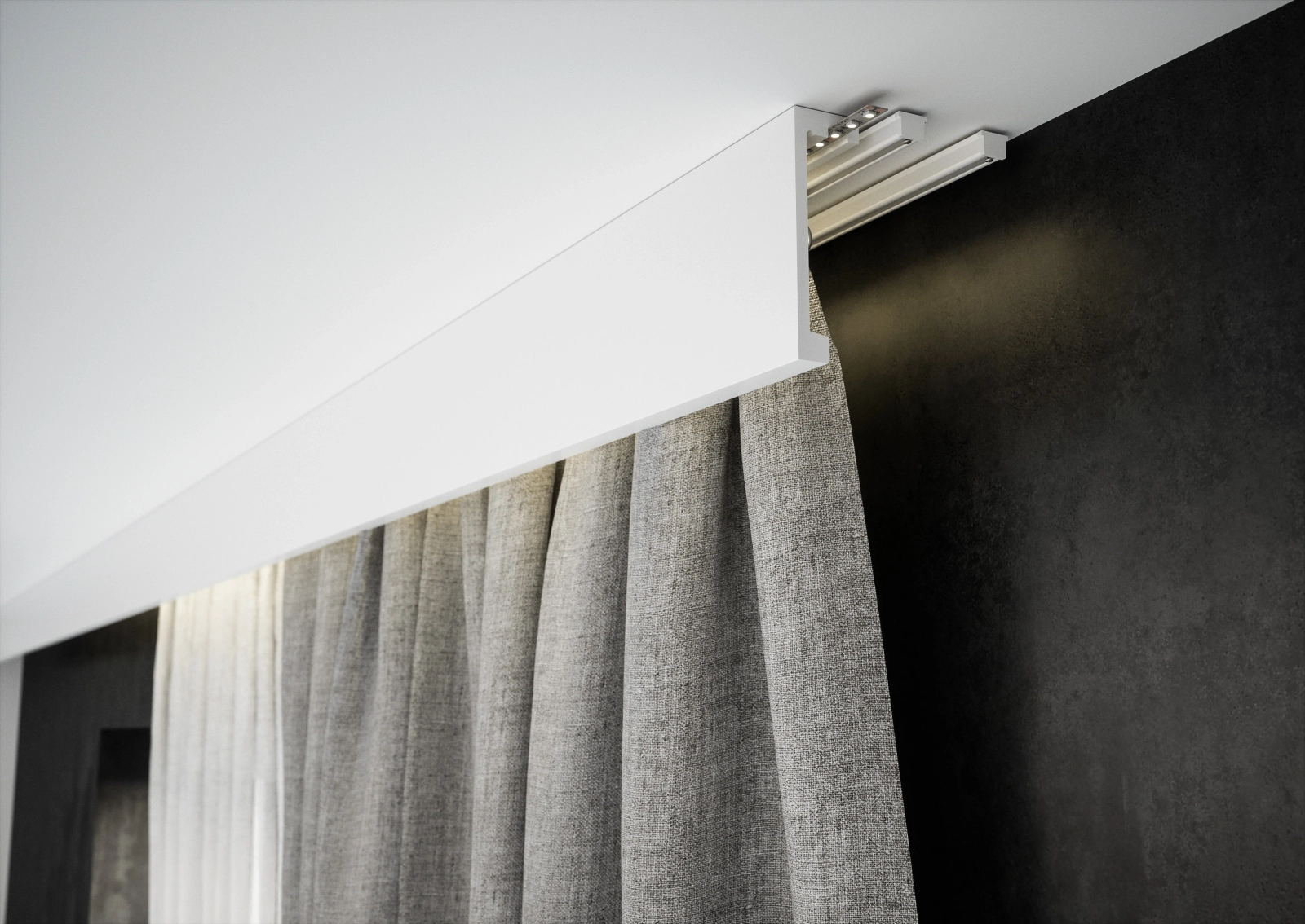 Maskownica Karnisza Creativa LK-04 biała, wym. 244 x 18 x 4.5 cm, LIGHTBLOCKER