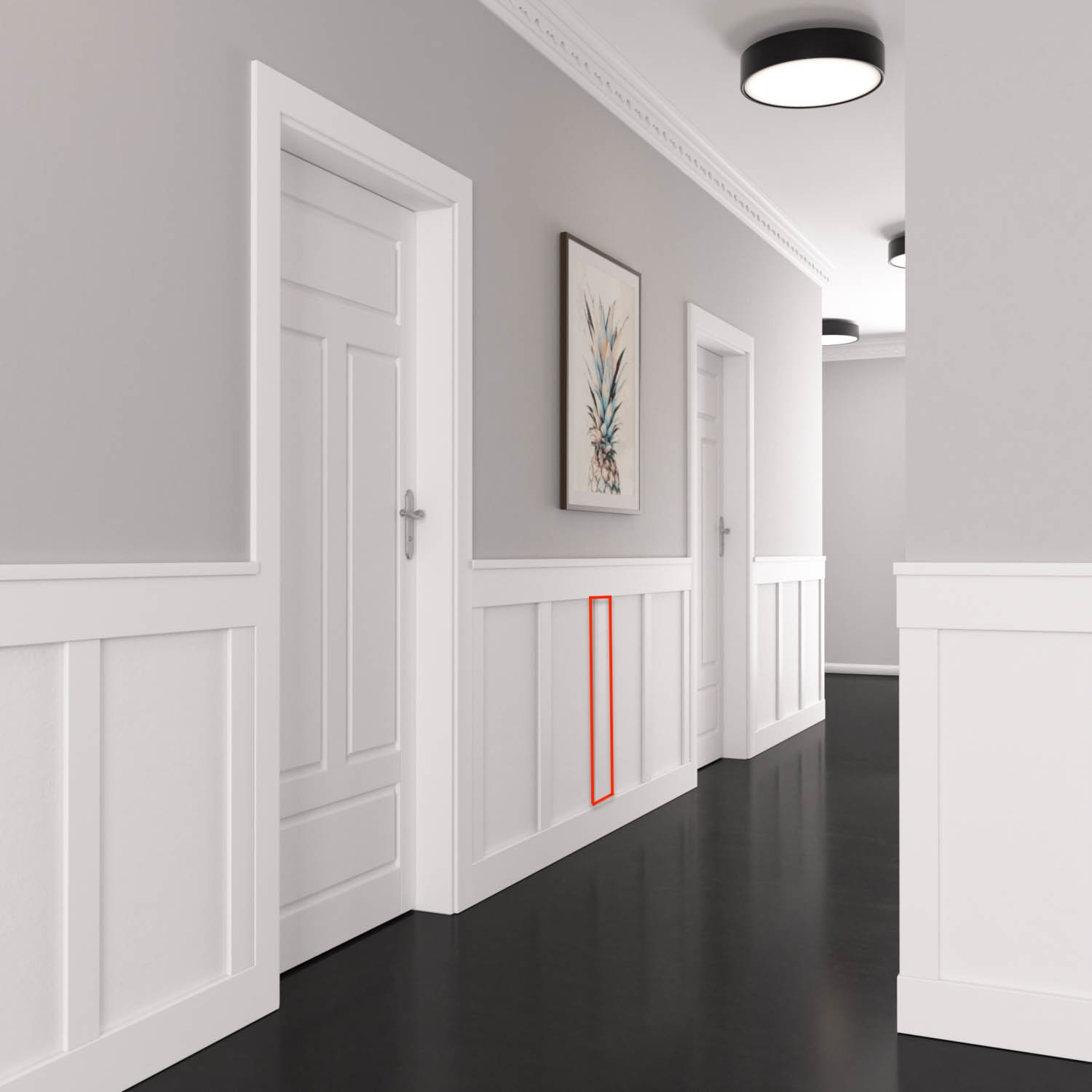 PRÓBKA 20 CM - Listwa środkowa do boazerii angielskiej CLASSIC 8cm