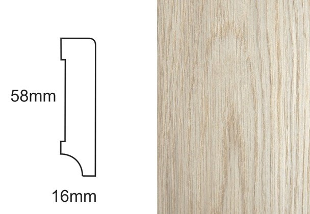 Listwa przypodłogowa fornirowana nielakierowana CP58 (240 cm x 5,8 cm x 1,6 cm) dąb