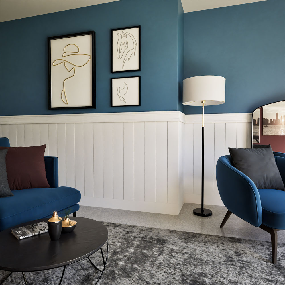 Lakierowana boazeria angielska PURE - wymiary 200 x 121 cm