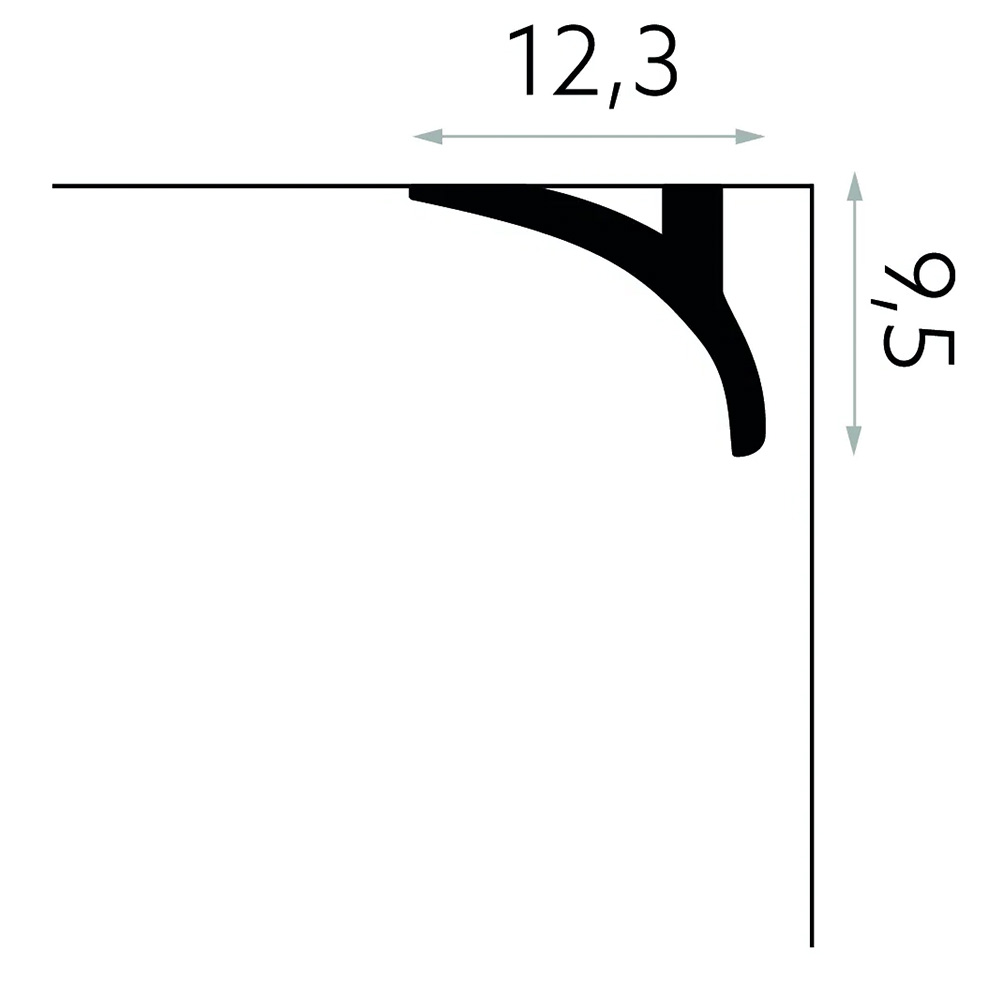 Maskownica karnisza Mardom Decor QL011 biała wym. 200 x 9.5 x 12.3 cm, z PolyForce