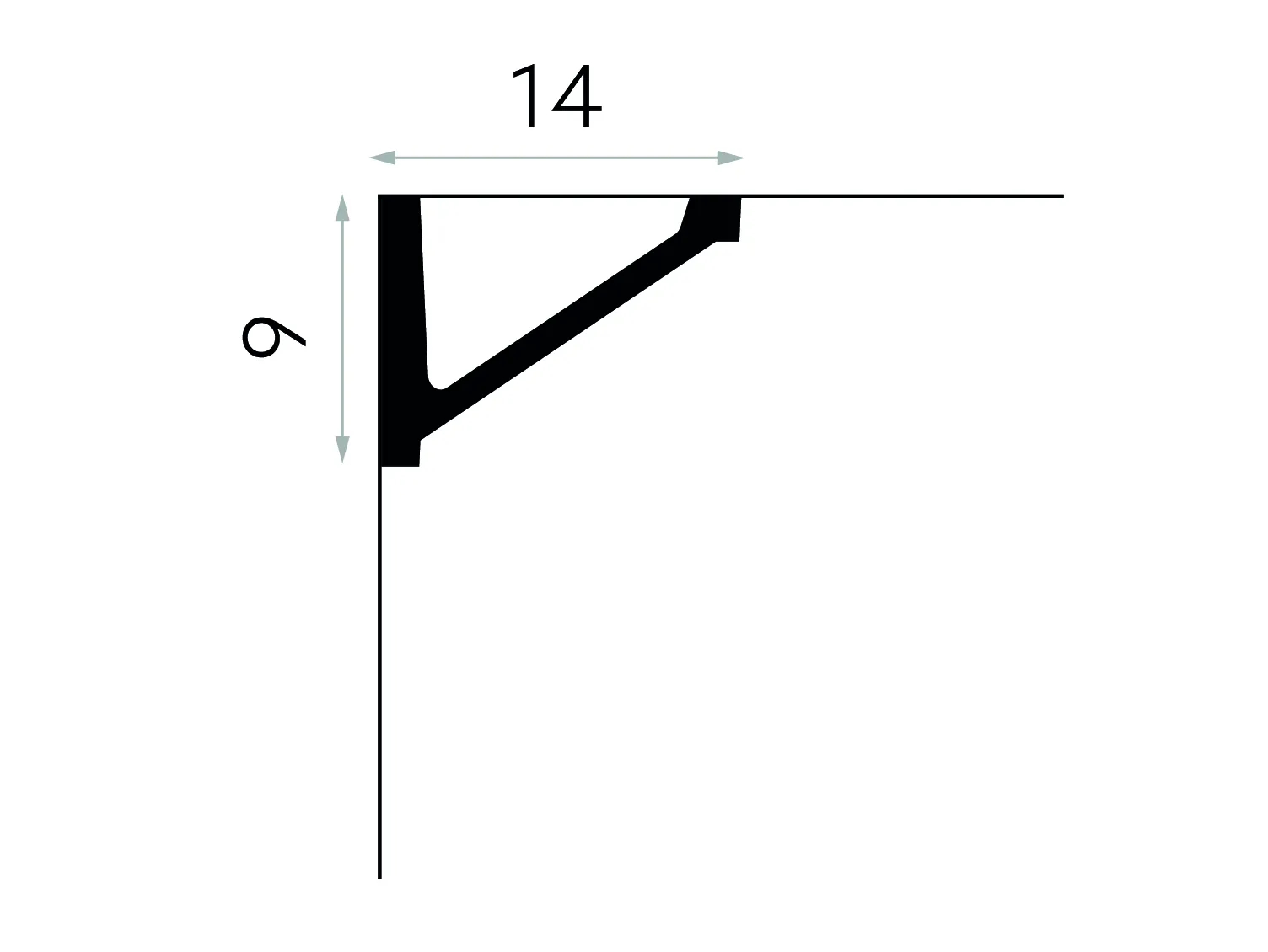 Listwa przysufitowa biała MDB131 wym. 200 x 14 x 9 cm, z ProFoam