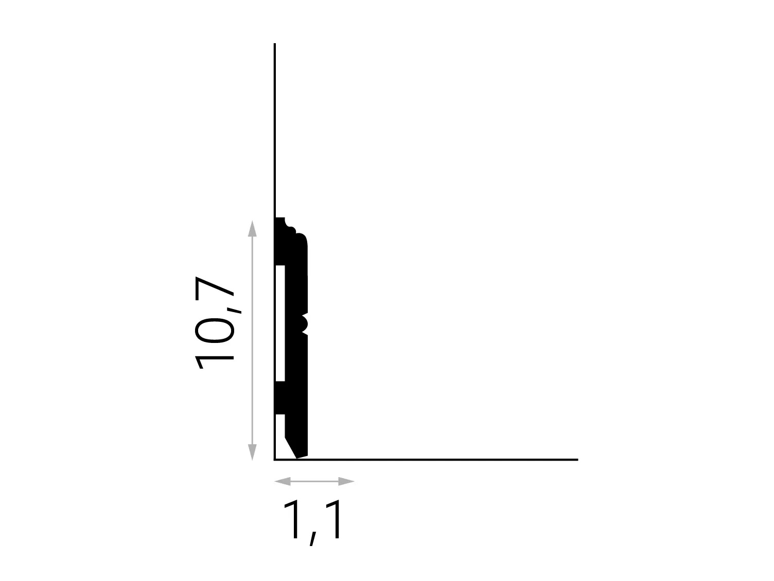 Listwa przypodłogowa Premium MD354P biała wym. 200 x 1.1 x 10.7 cm, z PolyForce