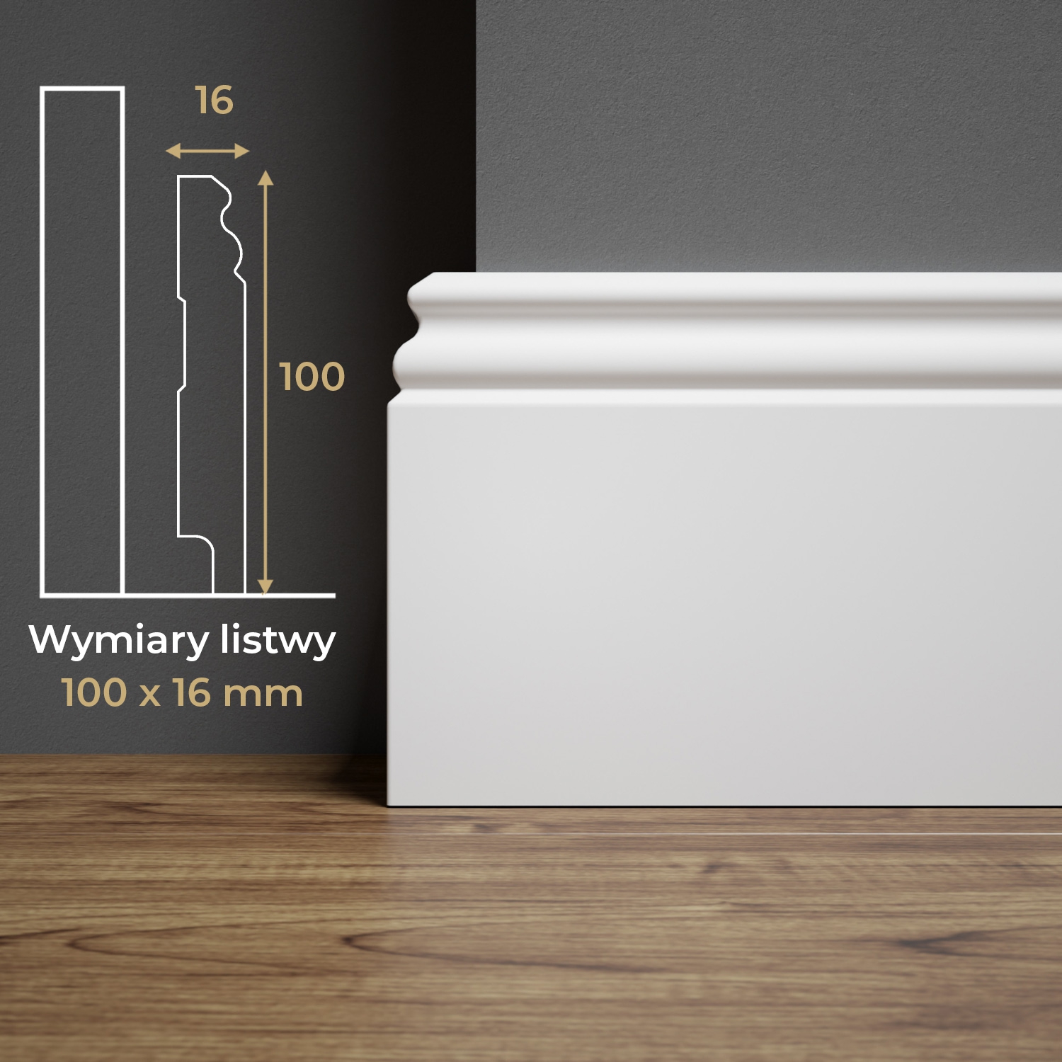 Listwa przypodłogowa MDF lakierowana biała z wodoodporną powłoką ESTILO 10cm