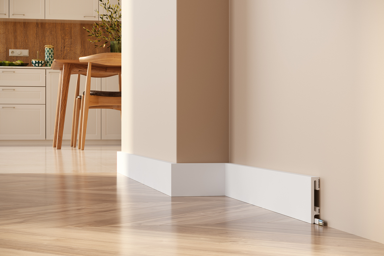 PRÓBKA 20 cm - Listwa przypodłogowa Premium Floor Durofit PF081 biała RAL9003 8 cm