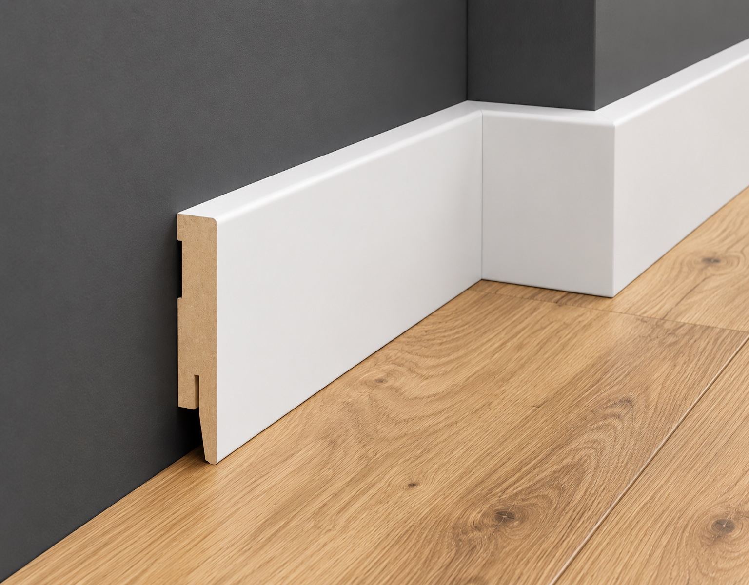 PRÓBKA 20 CM - Listwa przypodłogowa MDF - PRIMA 10cm - Biała Premium
