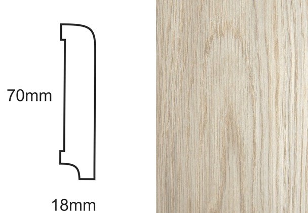 Listwa przypodłogowa fornirowana nielakierowana CP70 R10 (240 cm x 7 cm x 1,8 cm) dąb