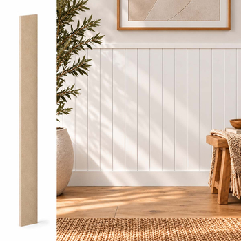 PRÓBKA 20 CM Listwa boazeryjna ELEGANT, boazeria ścienna surowa do malowania