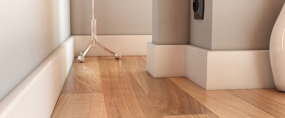 Listwa przypodłogowa MDF PLUS wilgocioodporna R3 (262 cm x 10 cm x 1,6 cm) biała półmatowa RAL 9003