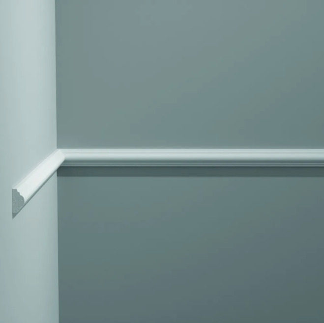 Listwa ścienna gładka Creativa LPC-42, biała, wym. 2.5 x 1.3 x 244 cm