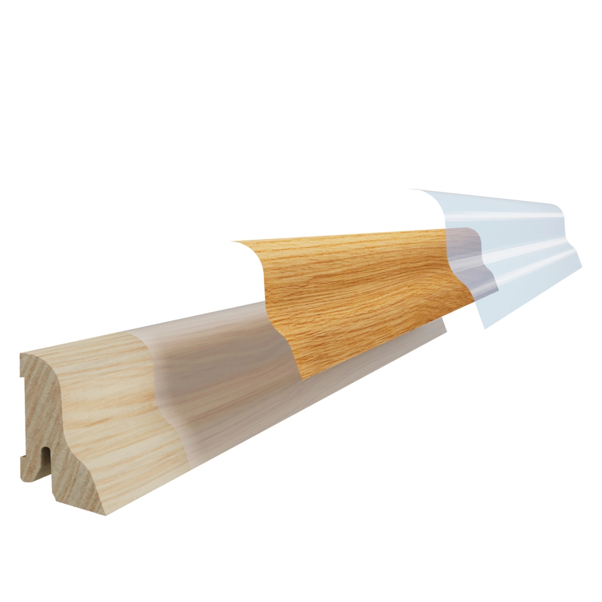 PRÓBKA 20 CM - Listwa przypodłogowa drewniana 40x22 mm - dąb lakierowany