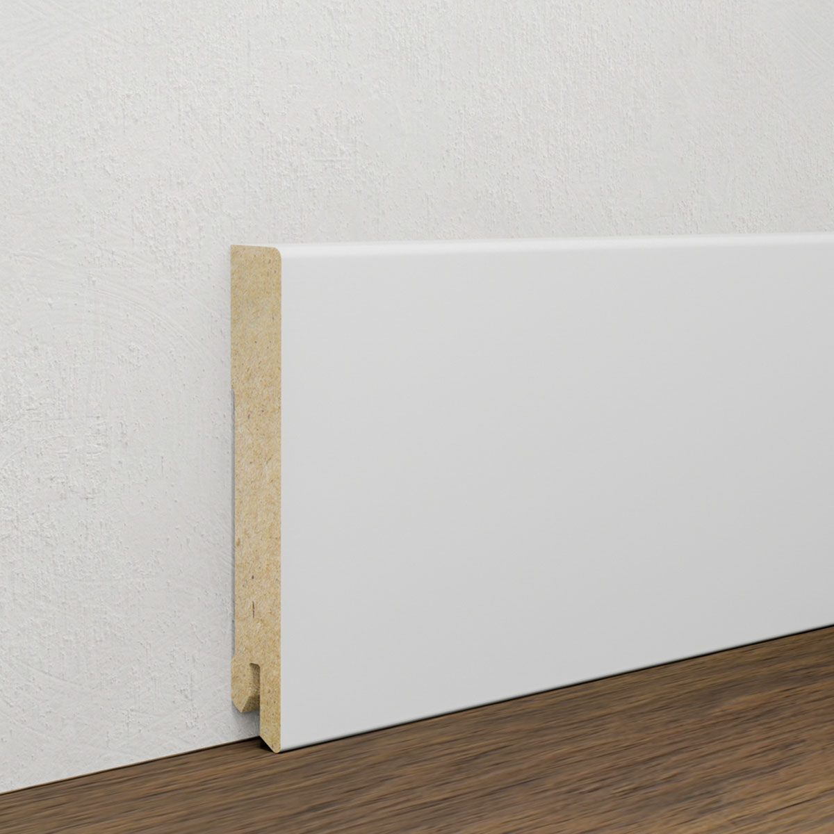 PRÓBKA 20 CM - Listwa przypodłogowa MDF Biała Premium, 95x14 mm, Pedross