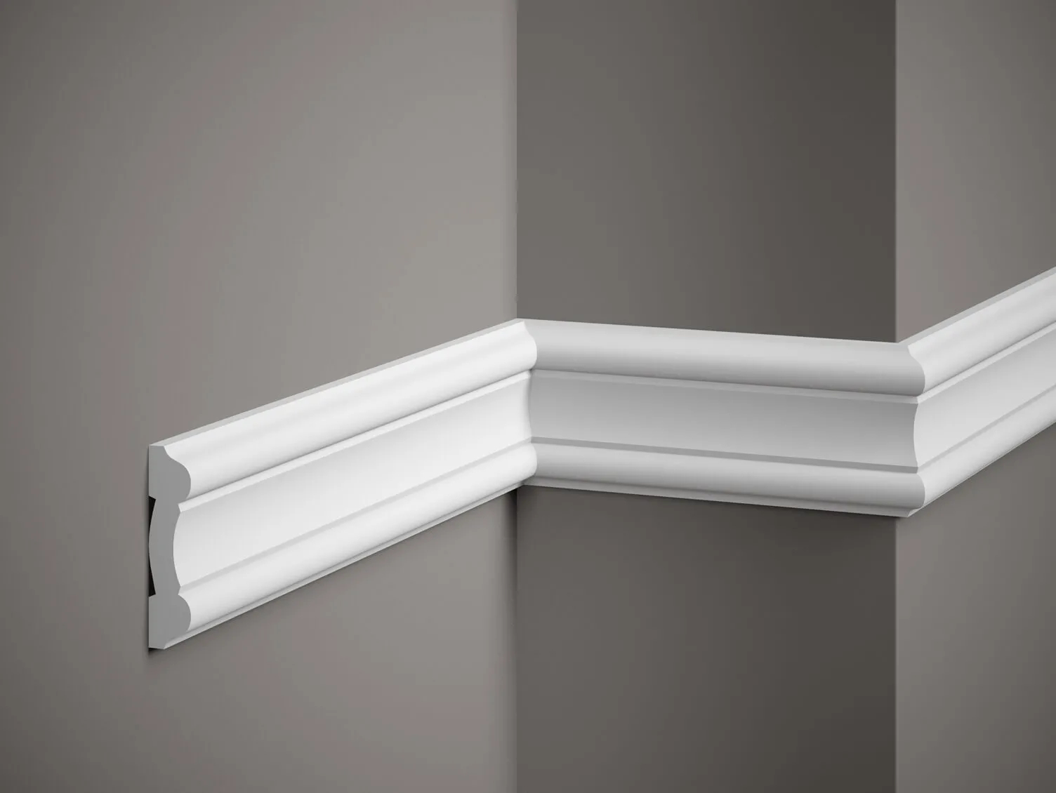 Listwa ścienna MDD339 biała wym. 200 x 1.9 x 8.1 cm, z ProFoam