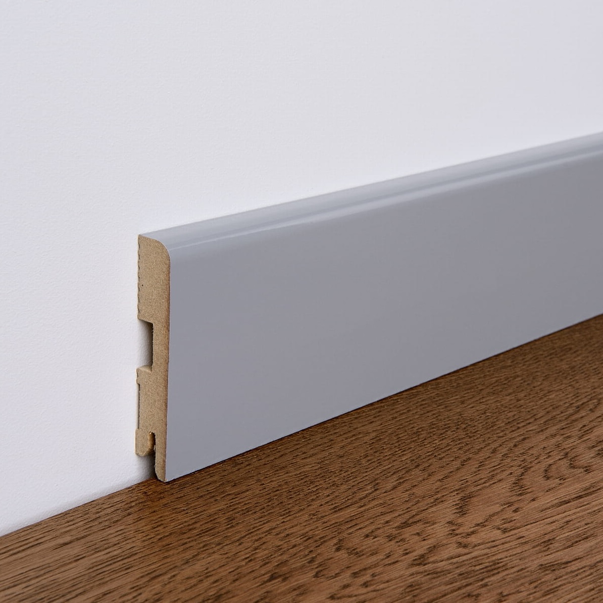 Listwa przypodłogowa MDF lakierowana UV, szara RAL7042 - FOGE LB1 8cm 