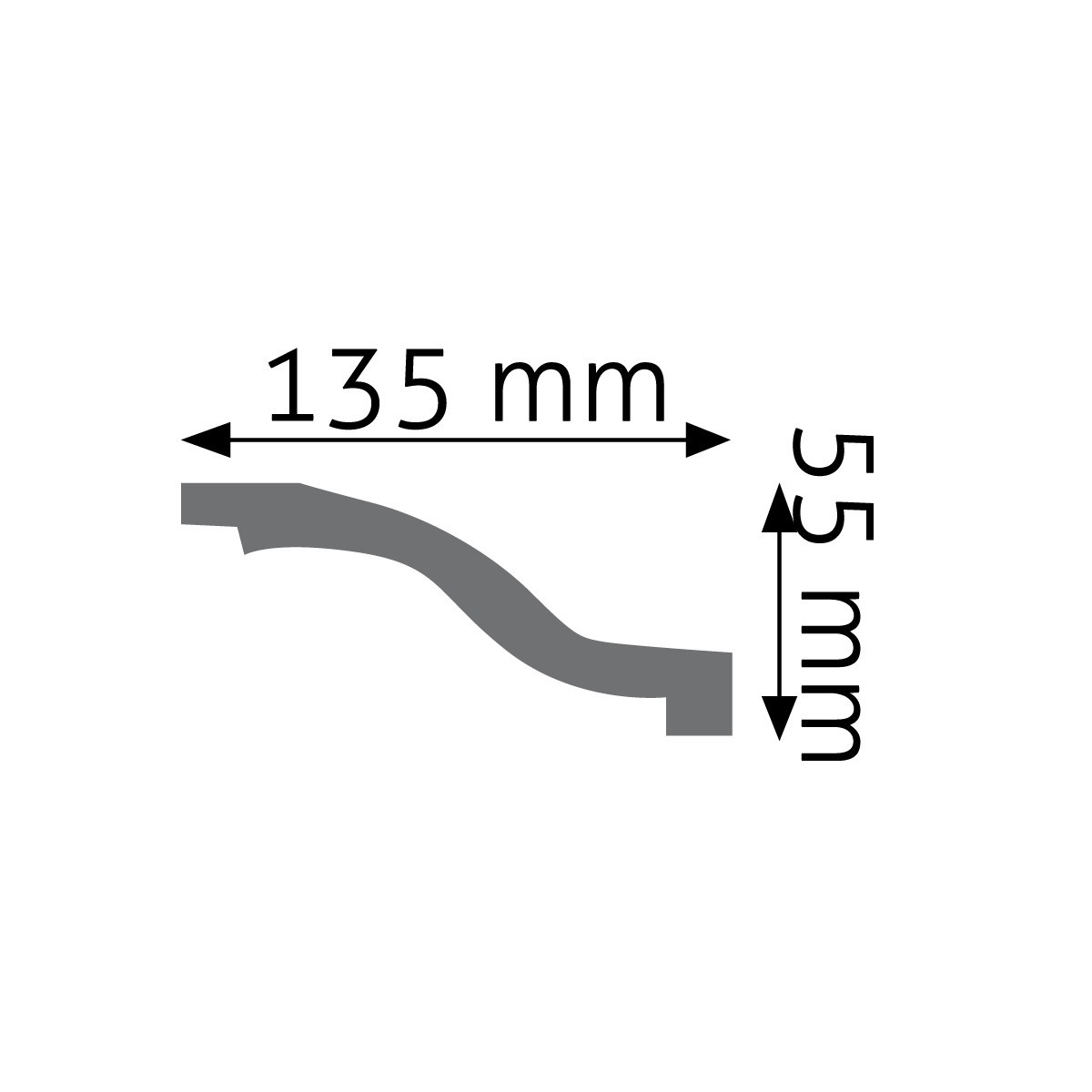 Listwa gzymsowa gładka Creativa LGG-10, wym. 5.5 x 13.5 x 240 cm