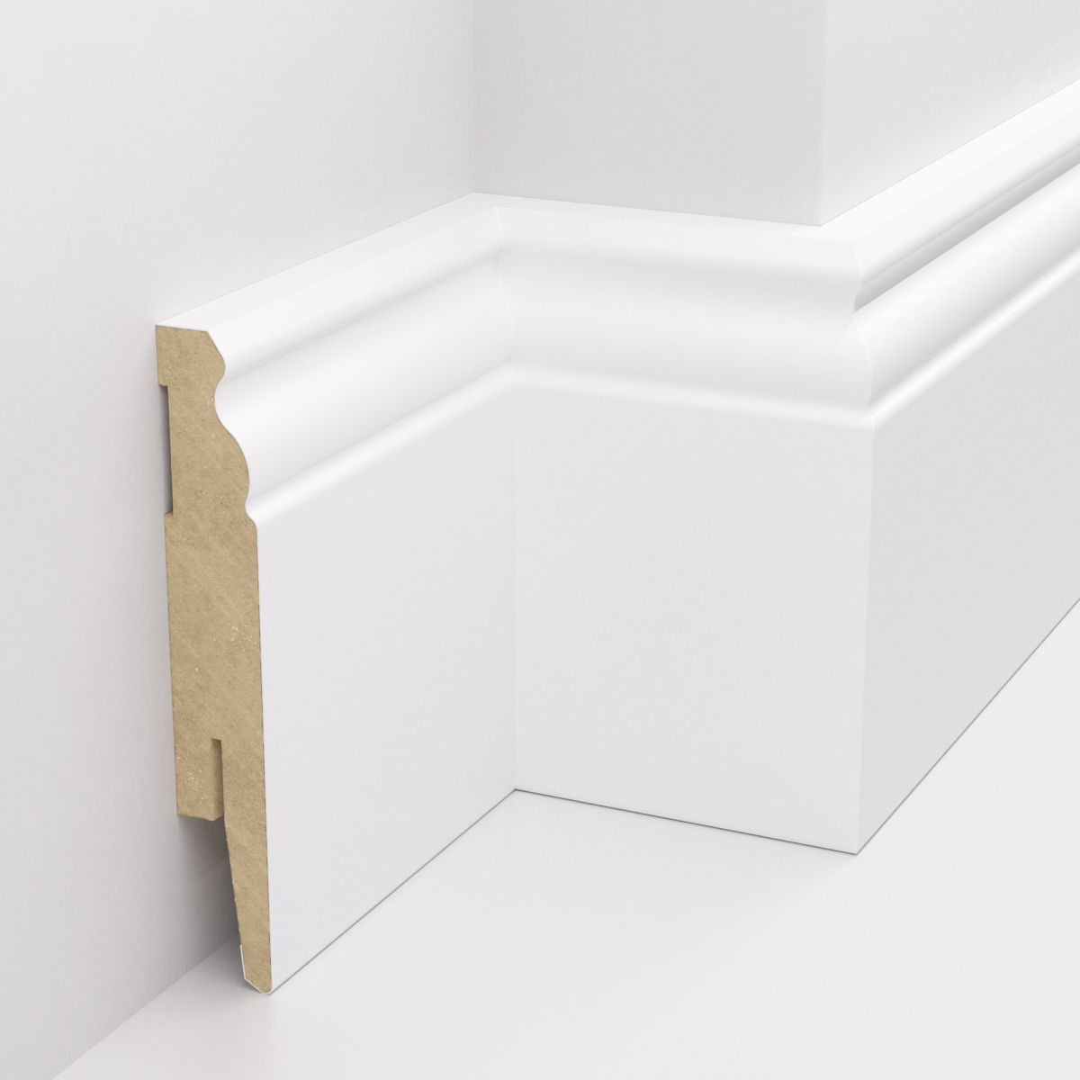 PRÓBKA 20 CM - Listwa przypodłogowa MDF - ESTILO 10cm - Biała Premium