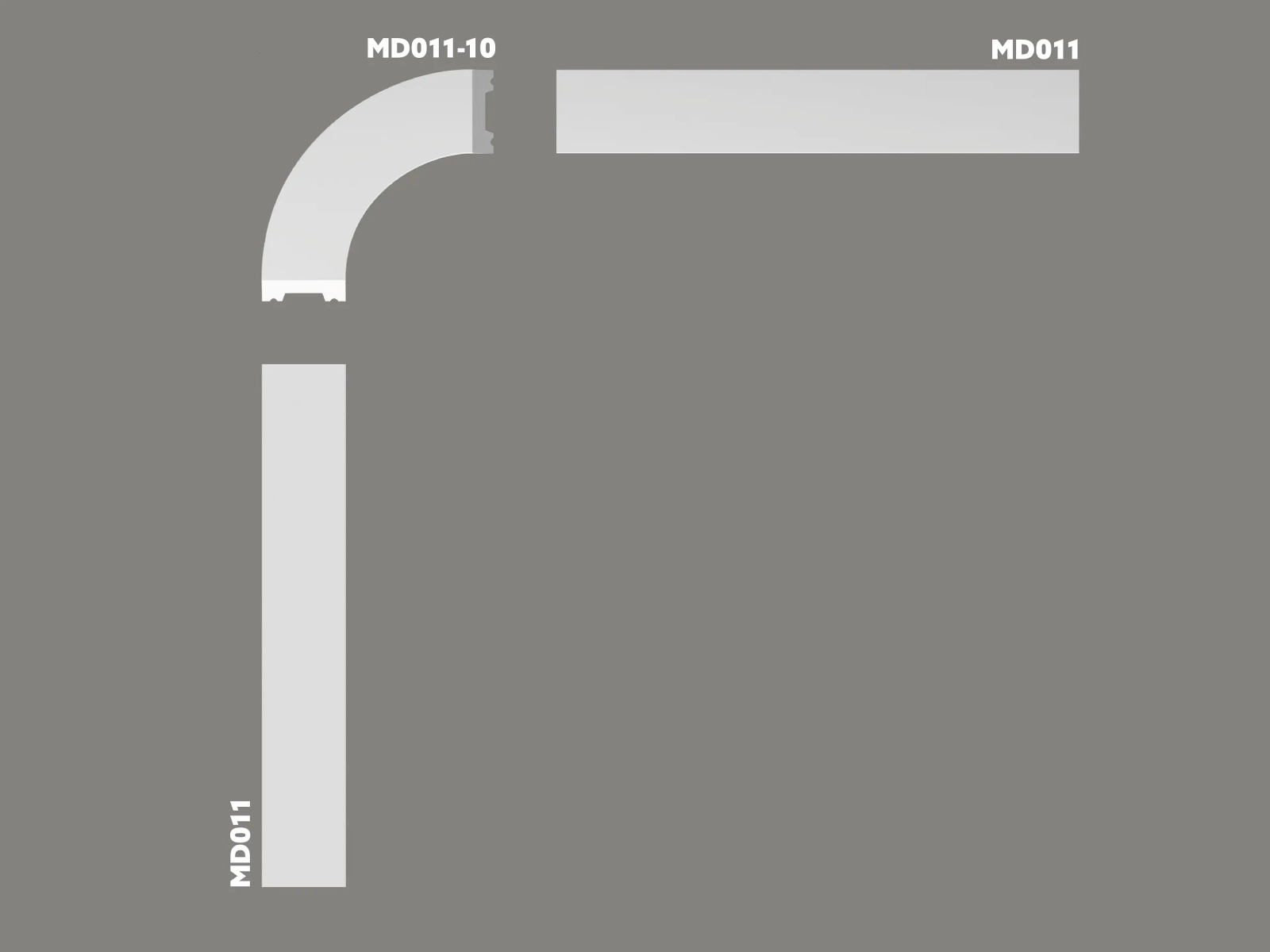 Narożnik do ramki ścienniej MD011-10 biały wym. 10 x 4 x 10 cm, z PolyForce